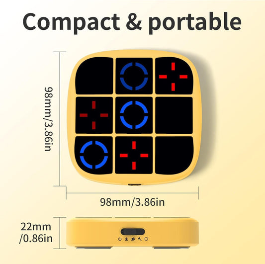 Tic Tac Toe Bolt Game 4-in-1 Handheld Portable Electronic Toy, Educational Board Games Puzzle for Kids and Adults, Perfect for Travel, Road Trips, and Birthday Gifts - Fun Memory Game
