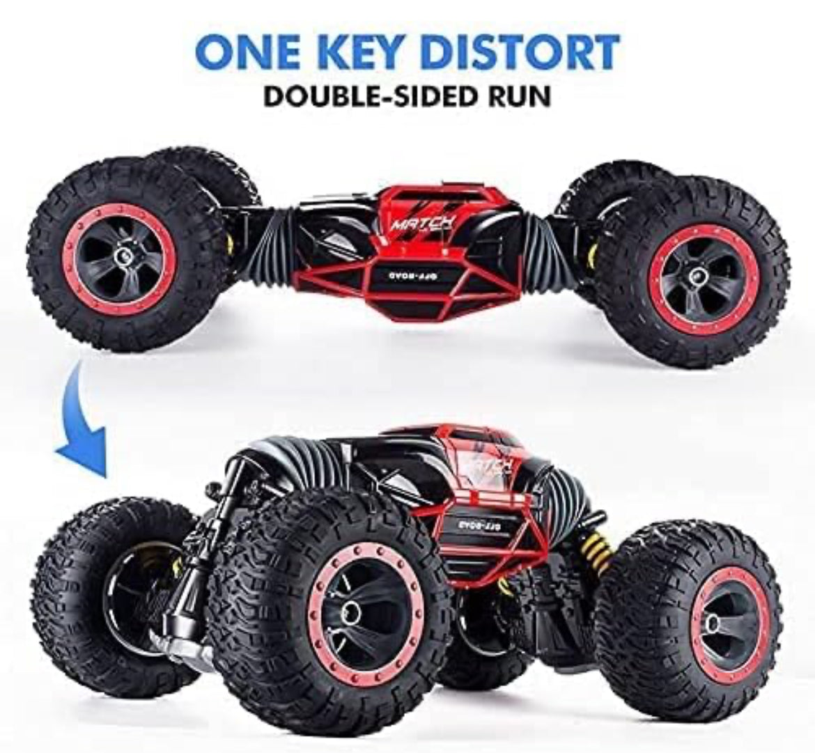 Double Sided Stunt Racing Moka 4-Wheel Drive Off Road Rock Crawler Remote Control Rc Car with 2.4 Ghz for Kids|Boys & Adults|Multicolor