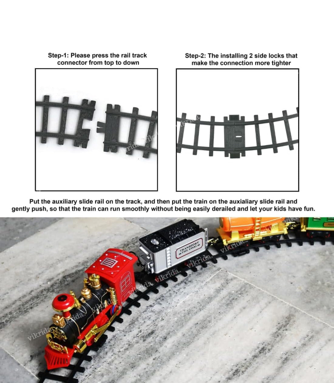Choo Choo Toy Train with Track, Super Train Toys Choo Choo Vintage Train with Smoke Toy Set, Sound and Real Smoke with Flashlight