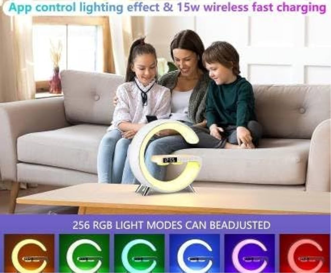 Table Lamp with wireless charger and speaker
