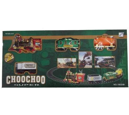 Choo Choo Toy Train with Track, Super Train Toys Choo Choo Vintage Train with Smoke Toy Set, Sound and Real Smoke with Flashlight