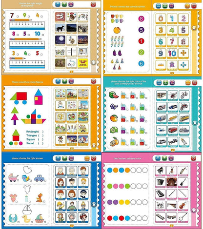 Intelligence Book Sound Book Learning Cards for Children,English Letters & Words Language_Skills Learning Book,Fun Educational Toys. Activities with Numbers, Shapes Learning Book for Toddlers