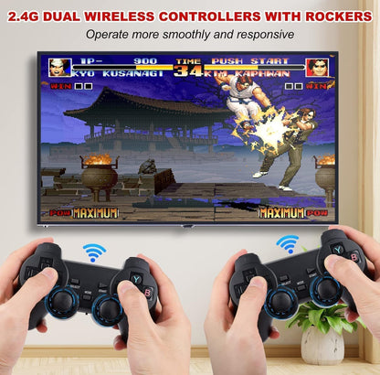 Wireless video games for tv gaming Retro gaming console with Game Stick 1080p Plug & Play TV Video Game Set for 2 player with 9Emulator for Kids & Old School Station Video Game