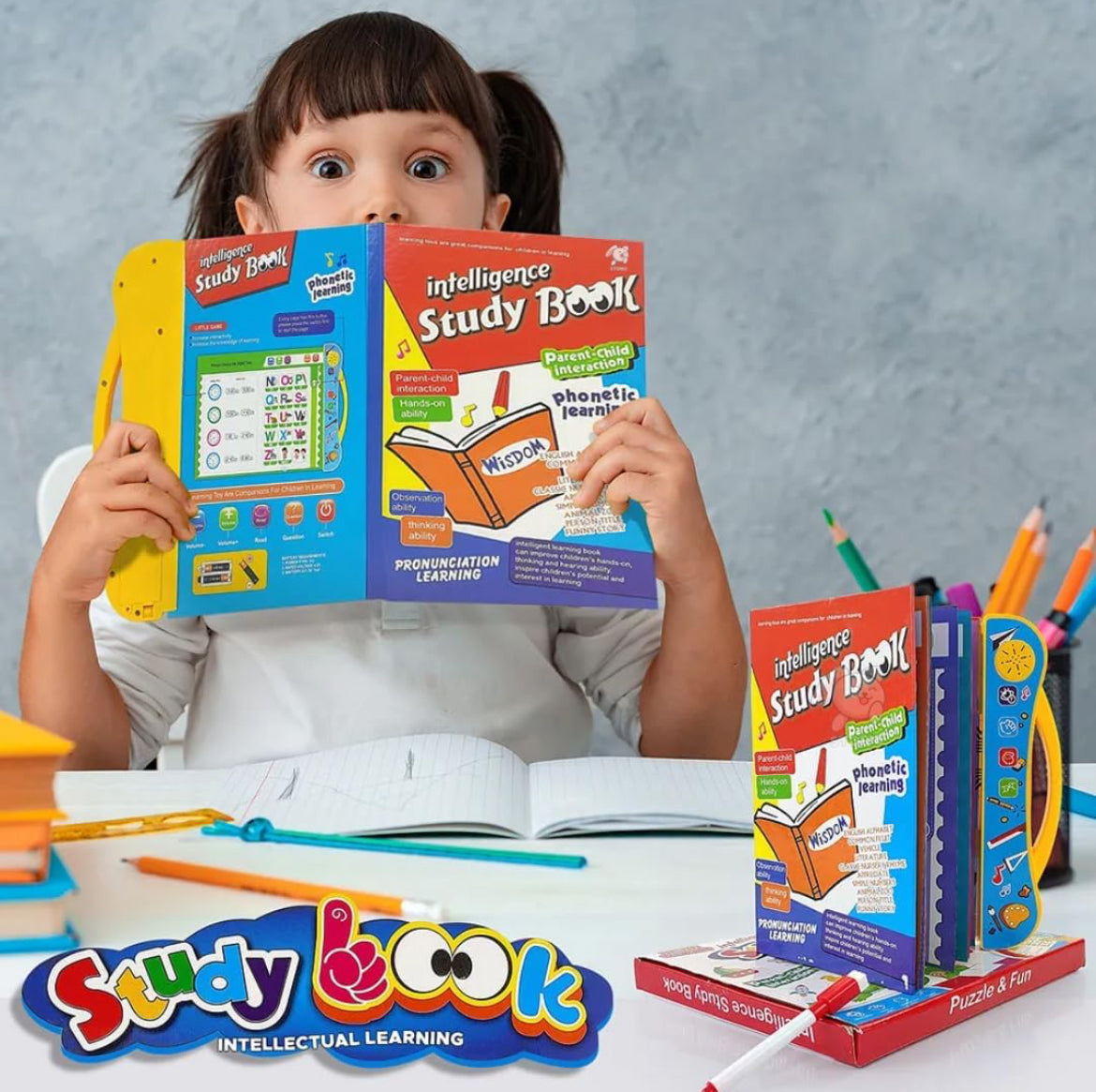 Intelligence Book Sound Book Learning Cards for Children,English Letters & Words Language_Skills Learning Book,Fun Educational Toys. Activities with Numbers, Shapes Learning Book for Toddlers