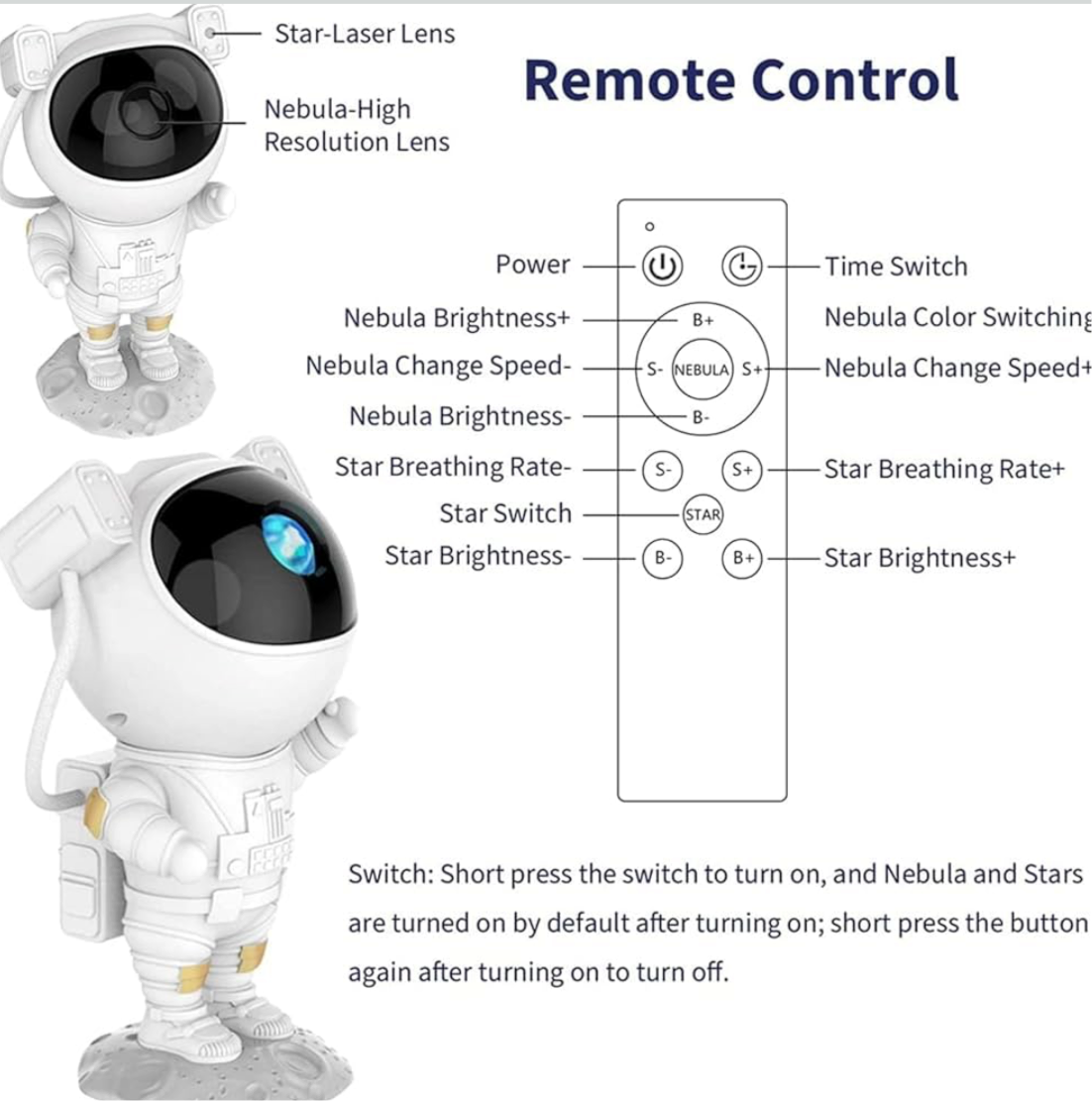 Galaxy Astronaut Projector Lamp
