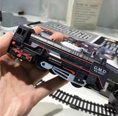 Rechargeable Smoke Train Toy Set with Real Steam Effect | 2H Playtime USB-C Charging | 13-Piece Railway w/Lights & 5 Songs | Big Size Steam Locomotive for Kids