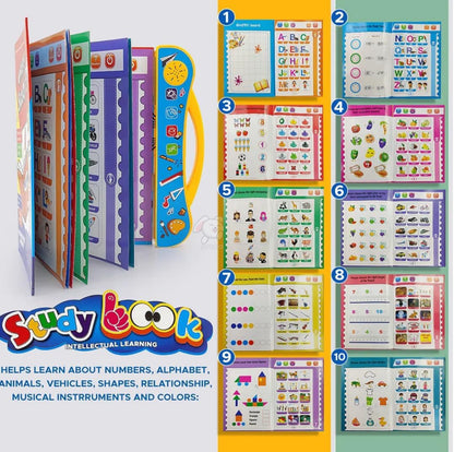 Intelligence Book Sound Book Learning Cards for Children,English Letters & Words Language_Skills Learning Book,Fun Educational Toys. Activities with Numbers, Shapes Learning Book for Toddlers