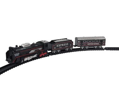 Rechargeable Smoke Train Toy Set with Real Steam Effect | 2H Playtime USB-C Charging | 13-Piece Railway w/Lights & 5 Songs | Big Size Steam Locomotive for Kids