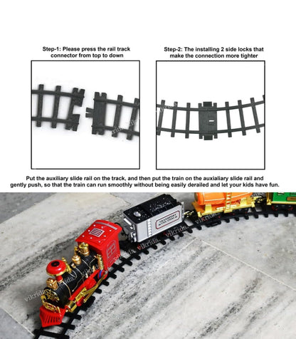Choo Choo Toy Train with Track, Super Train Toys Choo Choo Vintage Train with Smoke Toy Set, Sound and Real Smoke with Flashlight